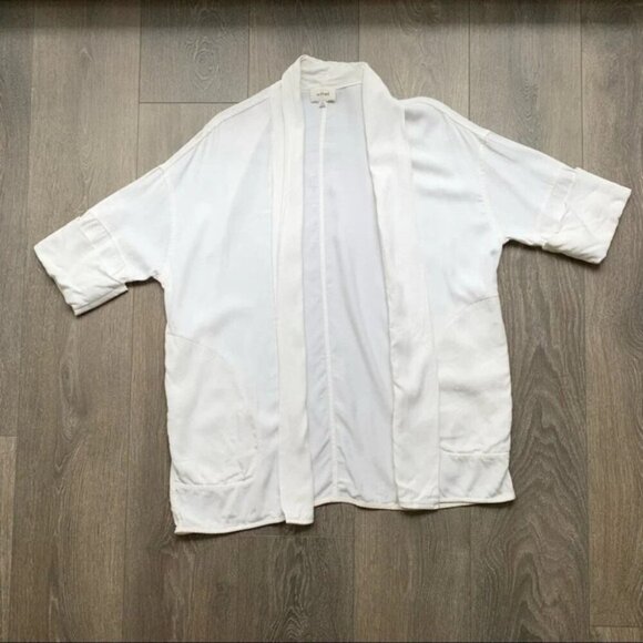 Wilfred Aritzia Blazer Jacket Kimono Open front Off white 3/4 length Sleeve XXS - Picture 8 of 16